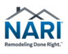 NARI logo with the slogan "Remodeling Done Right" and a stylized house roof design above the text.