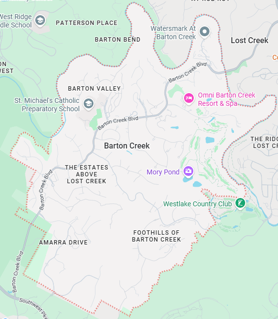 Barton Creek map