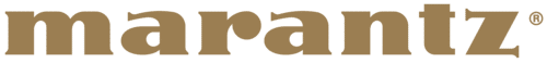 Marantz logo in gold text on a light background.