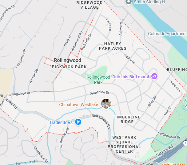 map of rollingwood tx